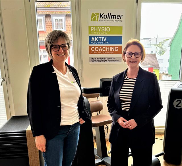 Sandra Boser zu Besuch in der Physiotherapiepraxis Physioteam Kollmer in Lahr